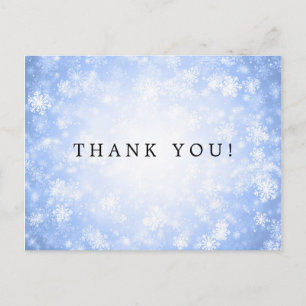 Thank You Note Blue Winter Wonderland Postcard