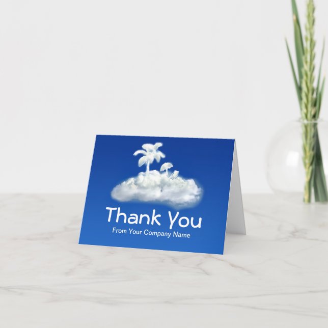 thank you note card for travel agency (Front)