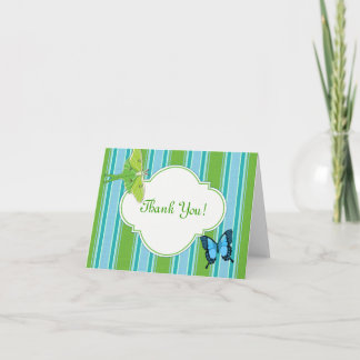 Thank You Note Card Luna Moth and Butterfly