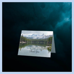 Thank You Note Card, Mountains, Lake, Blank Inside