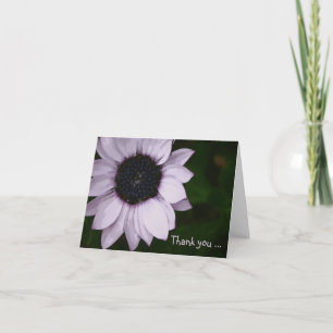 Thank You Note Card - Purple Senetti Flower
