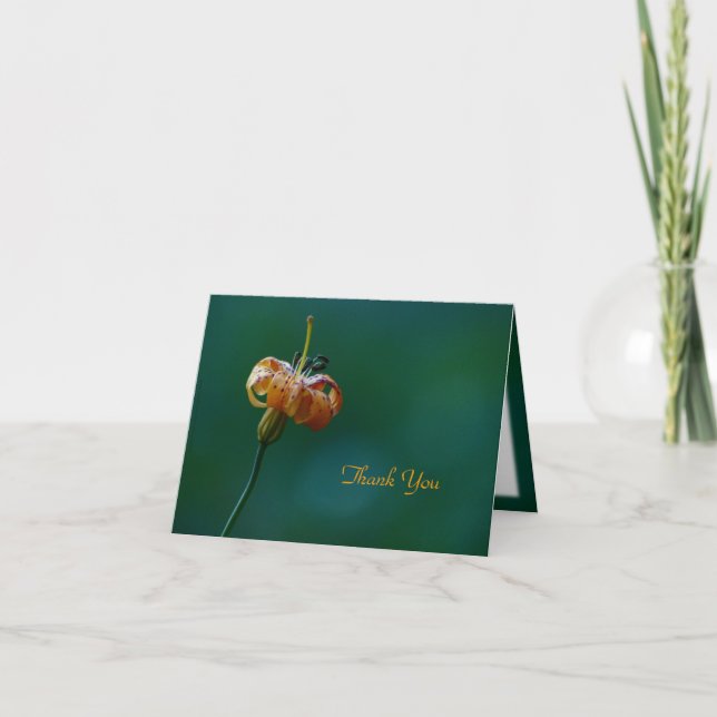 Thank You Note Card, Yellow Lily, Blank Inside Card (Front)