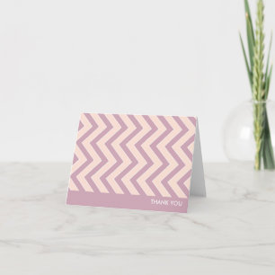 Thank You Note Cards Personalised - Mauve Chevrons