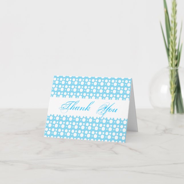 Thank you note cards, simple white and blue card (Front)