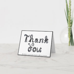 Thank You Note Fabric Font Letters Card