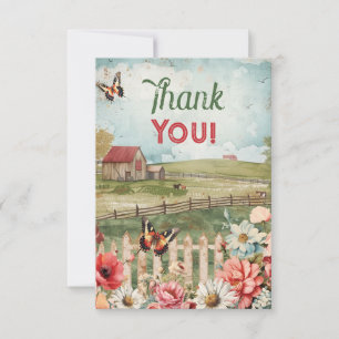 Thank You Note Farm Party Theme
