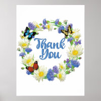 Thank You Note - Floral Handwritten Many Thanks