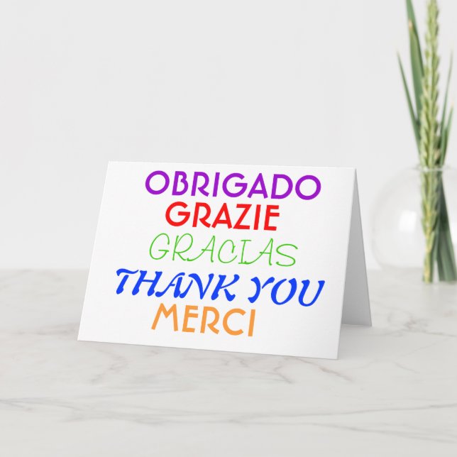 Thank you Note In Different Languages (Front)