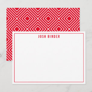 THANK YOU NOTE modern minimal name festive red