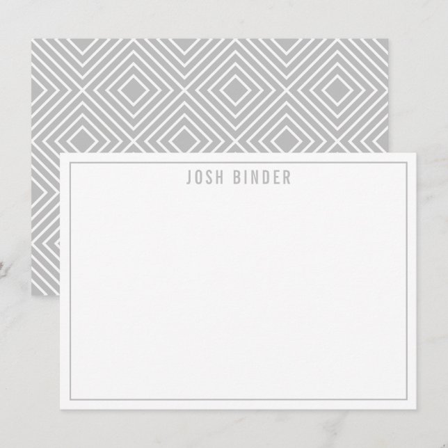 THANK YOU NOTE modern minimal name pale grey Card (Front/Back)