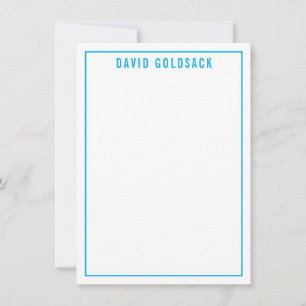 THANK YOU NOTE modern simple name aqua blue Card