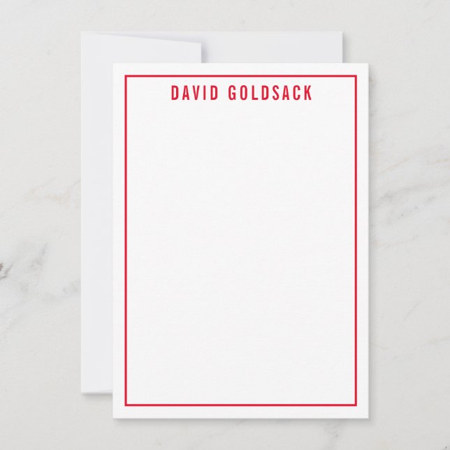 THANK YOU NOTE modern simple name bright red (Front)
