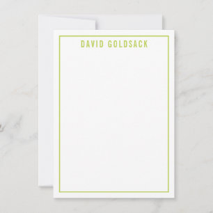 THANK YOU NOTE modern simple name lime green
