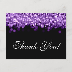 Thank You Note Purple Lights Postcard