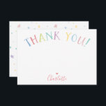 THANK YOU NOTE rainbow letters pastel colours Invitation<br><div class="desc">by kat massard >>> kat@simplysweetPAPERIE.com <<<</div>
