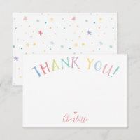 THANK YOU NOTE rainbow letters pastel colours