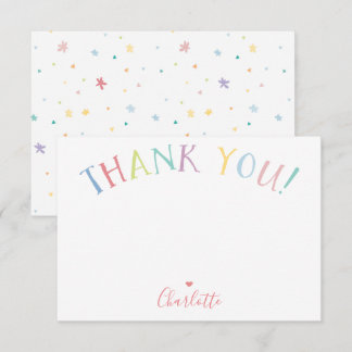 THANK YOU NOTE rainbow letters pastel colours Invitation