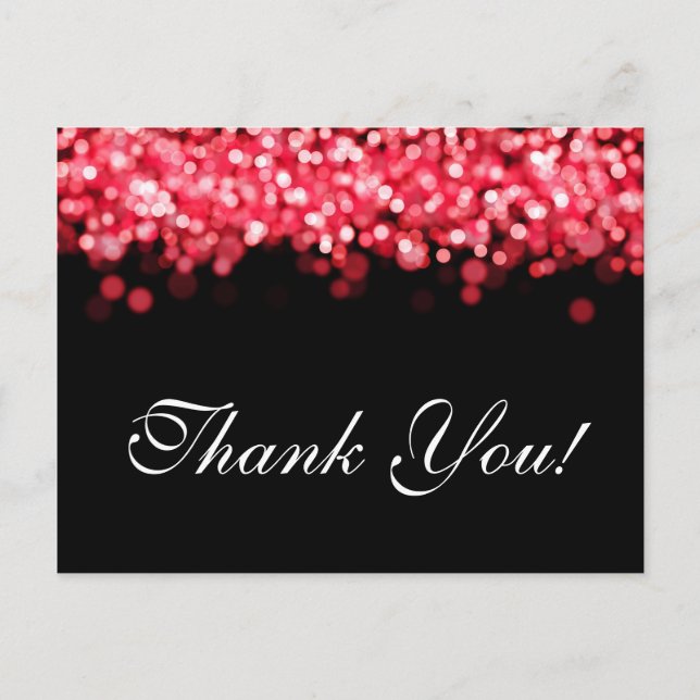 Thank You Note Red Lights Postcard (Front)