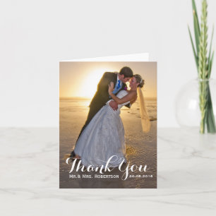 Thank You Note Simple Wedding Photo Card