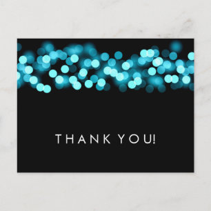 Thank You Note Turquoise Hollywood Glam Postcard