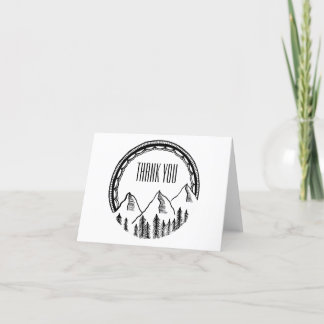 Thank you note with mountains and border