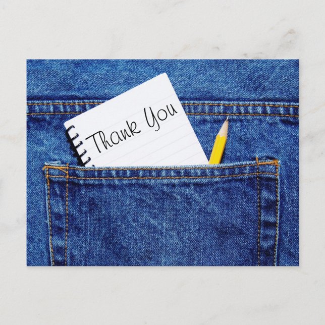 Thank You Notebook in Pocket Postcard (Front)