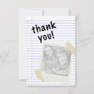 thank you notebook paper invitation