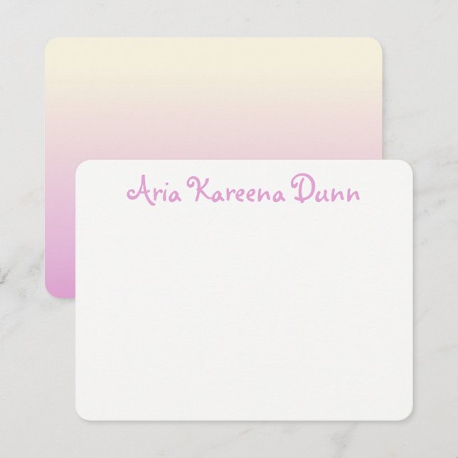 Thank You Notes Beige and Pink Ombre Invitation (Front/Back)