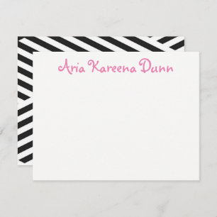 Thank You Notes Black White and Pink Invitation