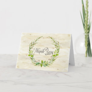 Thank You Notes Bridal Birch Bark Wood Leaf Seeds