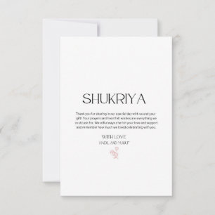 Thank you notes for Muslim Indian Weddings