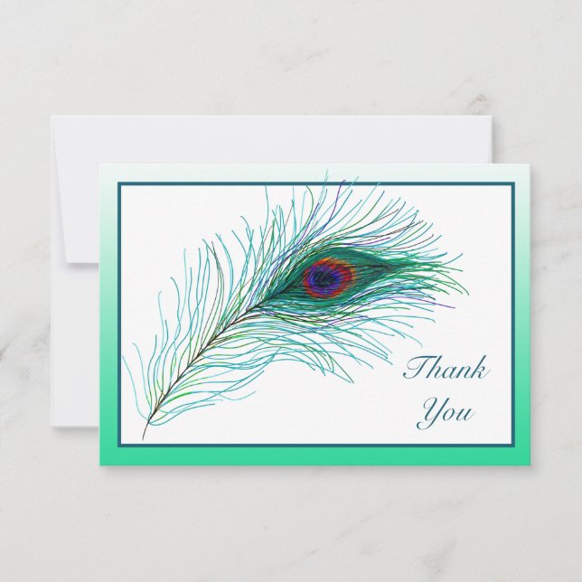 Thank You Notes, Peacock Feathers (Front)