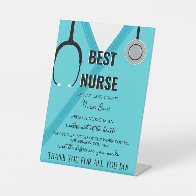 Thank You Nurse and Doctor Card  Pedestal Sign (Front)