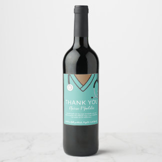 Thank You Nurse and Doctor Card Wine Label