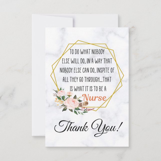 Thank you Nurse card - Nurse day - Nurse week card (Front)
