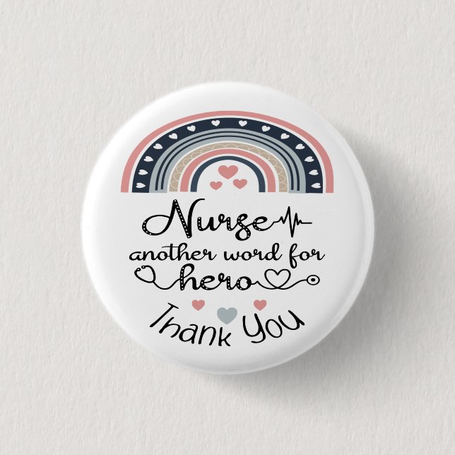 Thank you nurse hero 3 cm round badge (Front)