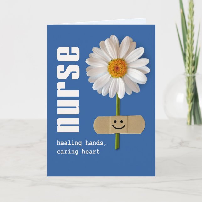Thank You Nurse. Smiling Daisy Greeting Card (Front)