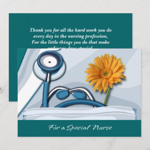 Thank You Nurse. Stethoscope and Daisy Card