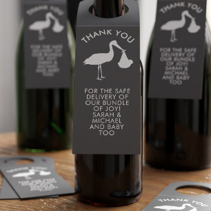 Thank You Nurse Stork New Baby Bottle Hanger Tags
