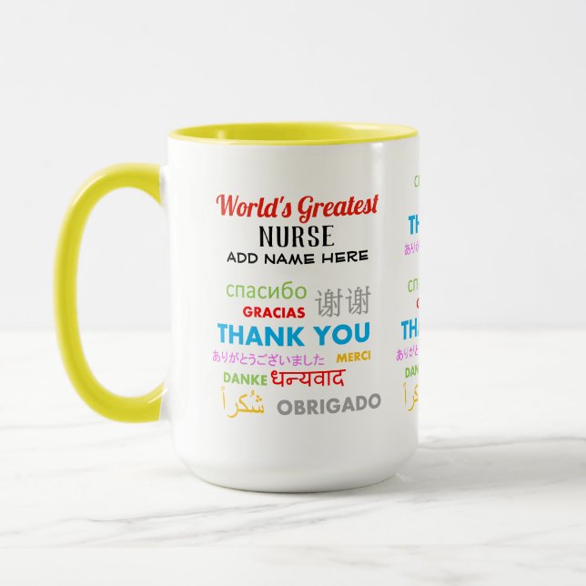 Thank You NURSE - worlds greatest diff languages Mug (Left)