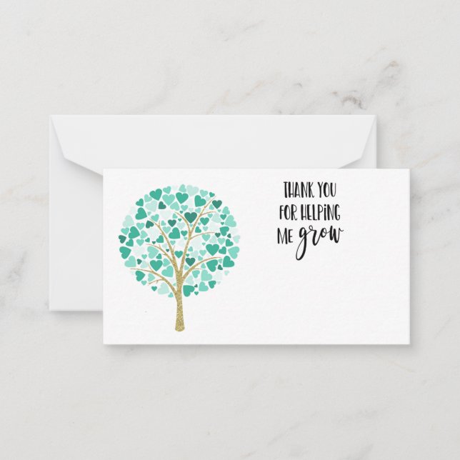 Thank you Nursery Teacher gift leaving florist Card (Front)