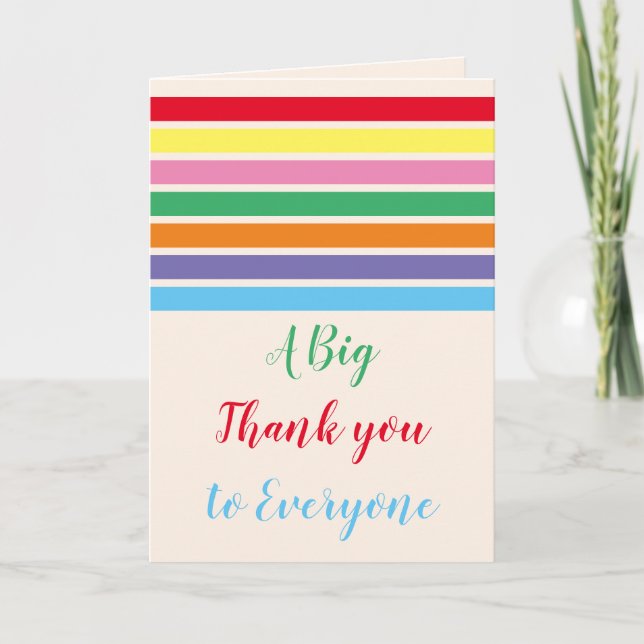 Thank you nurses doctors rainbow colours orange card (Front)