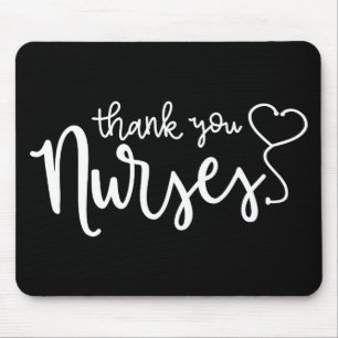 Thank You Nurses   Fancy Script Mouse Mat