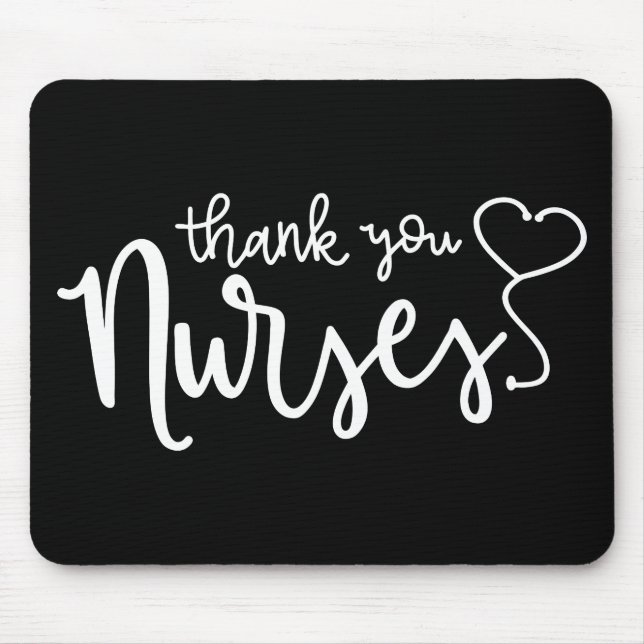Thank You Nurses | Fancy Script Mouse Mat (Front)