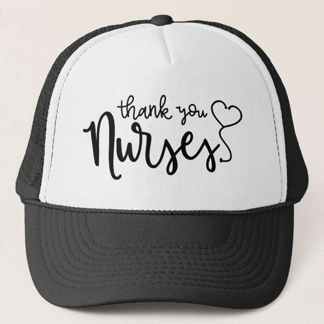 Thank You Nurses | Fancy Script Trucker Hat (Front)