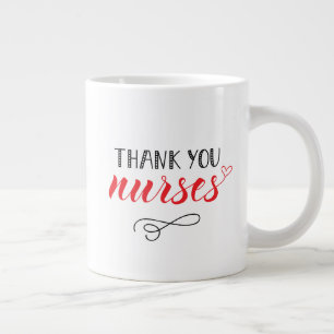Thank You Nurses Fun Font Large Coffee Mug