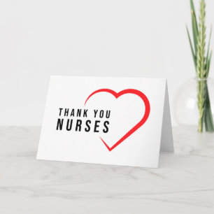 Thank You Nurses   Heart Red Card