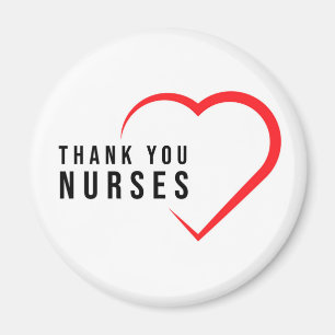 Thank You Nurses   Heart Red Magnet