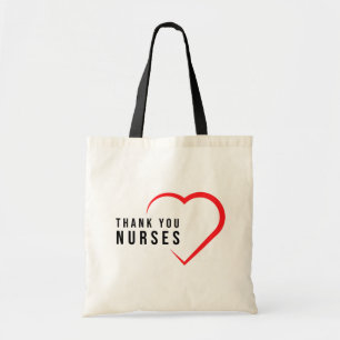 Thank You Nurses Heart Red Tote Bag