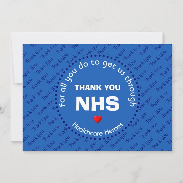 Thank You Nurses NHS Healthcare Heroes CUSTOM Blue (Front)